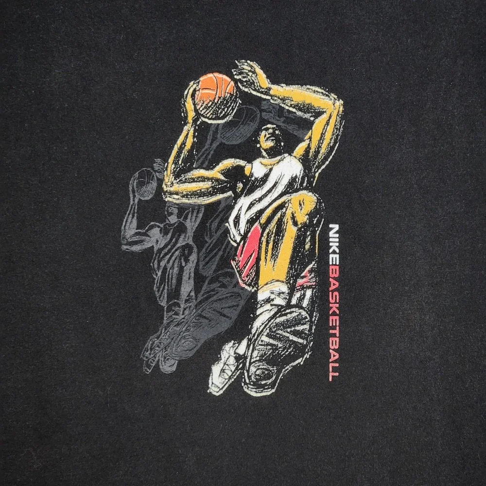 Vintage‎ 90s Nike Basketball Shirt Mens Large Black Graphic Dunk Short Sleeve